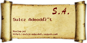 Sulcz Adeodát névjegykártya